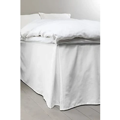 Afbeelding van Jotex Colour bedhoes, 100% hoogwaardig biologisch katoen, bedrok, hoogte 60 cm, wit, 180 x 200 cm
