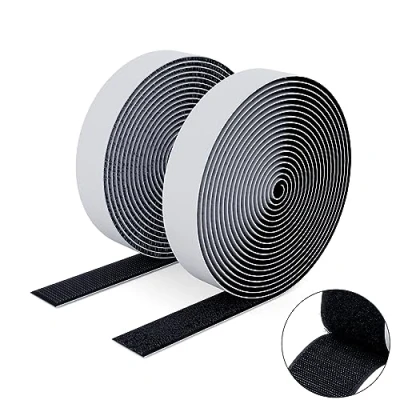 Afbeelding van SUTOUG Zelfklevend klittenband, 16 mm x 3 m, duurzame haakband en lusband, extra sterke dubbelzijdige klittenbandsluiting, wandplakstrips voor binnen buiten, zwart