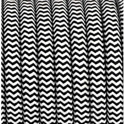 Afbeelding van 10 meter 2 aderig textielkabel stoffen kabel pendelleiding lampkabel 2x0,75 2G0,75 zwart wit 40