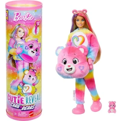 Afbeelding van Barbie Cutie Reveal Troetelbeertjes, pop en accessoires, serie 2, Gezelligheidsbeertje met 10 verrassingen, waaronder kleurverandering minibeer, JFV60