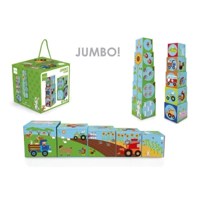 Afbeelding van Scratch DAM Buildplay Stapeltoren Jumbo Boerderij Blokken voor kinderen, Maat: One Size, Multicoloured