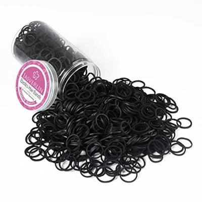 Afbeelding van JASVERLIN 3/4 inch zwart haarelastiekjes voor haar, kleine elastiekjes paardenstaart, houder geen beschadiging, mini tiny meisjes en vrouwen, baby&#039;s, 1000 stuks