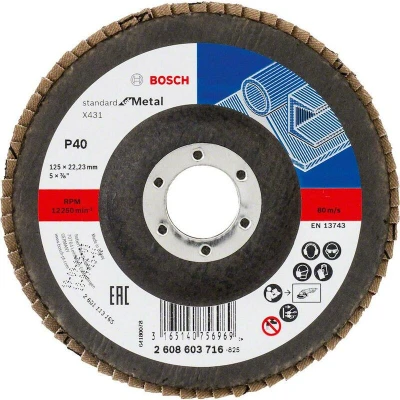 Afbeelding van Bosch Accessoires 1 Lamellenschijf 125 X431, Standard for Metal recht, kunststof, 40 2608601274