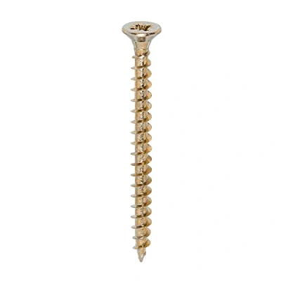 Afbeelding van TIMCO Solo Houtschroeven 5.0 x 60 mm Pozi Verzonken Hoofd Geel (Doos 200) 50060SOLOC, 60mm, Set van 200 stuks