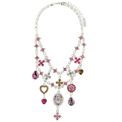 Afbeelding van Behave Ketting met multi color stenen hangers Modeaccessoire voor speelse en kleurrijke looks