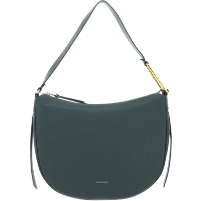 Afbeelding van Coccinelle Leren Schoudertas Priscilla Handbag Grained Leather Kale Green Groen
