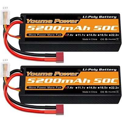 Afbeelding van 2S LiPo Accu 5200mAh 50C 7,4 V Batterij RC Hardcase met Deans T Stekker Compatibel Losi 1/8 1/10 Auto Vrachtwagen Voertuig Vliegtuig Helikopter Hobby (2 verpakkingen)
