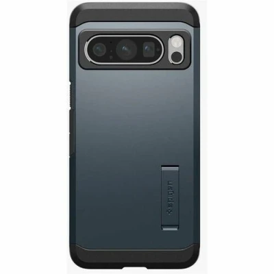 Afbeelding van Google Pixel 8 Pro Hoesje Kunststof Spigen Hardcase/Backcover Donkergrijs Telefoonhoesje Shockproof/Valbescherming