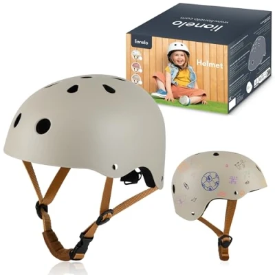 Afbeelding van LIONELO Helmet Kinderfietshelm Maat S 5056 cm Veiligheidshelm met Kinbescherming Creatief Ontwerp Krijt en Stiften ABS/EPS Constructie Intertek Gecertificeerd