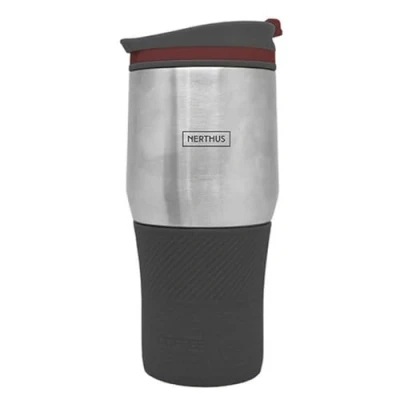 Afbeelding van Nerthus FIH 238 B dubbelwandige mok 400 ml, koffiekop, zwart, roestvrij staal, ml