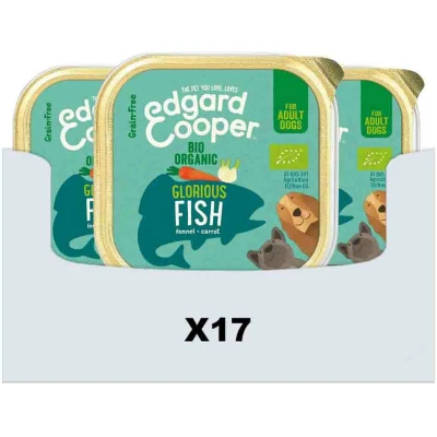 Afbeelding van 17x Edgard &amp; Cooper Kuipje Vers Vlees Hondenvoer Bio Vis 100 gr