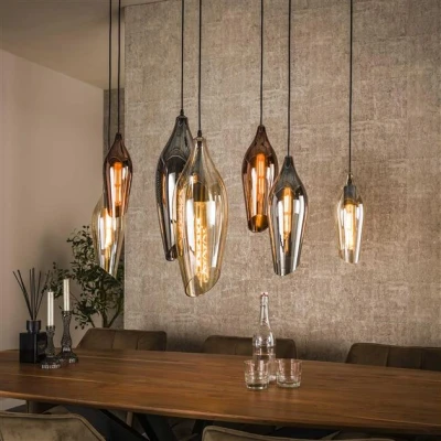 Afbeelding van Hoyz Collection Hanglamp 4+3 Cocoon Mix Glass Zwart