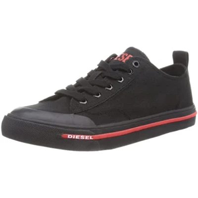 Afbeelding van Diesel Sathos LOW Sportieve veterschoenen, Heren, Maat: 41, Black Katoen