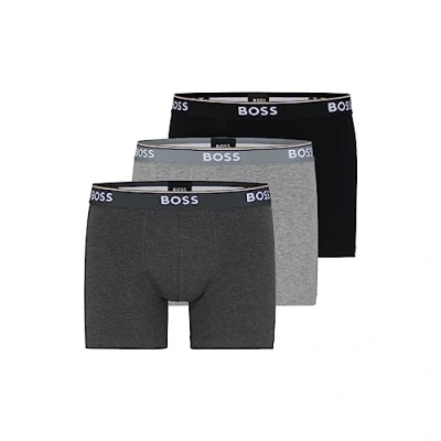 Afbeelding van BOSS Hugo boxershorts voor heren, verpakking van 3 stuks, Grijs/Houtskool/Zwart, XL