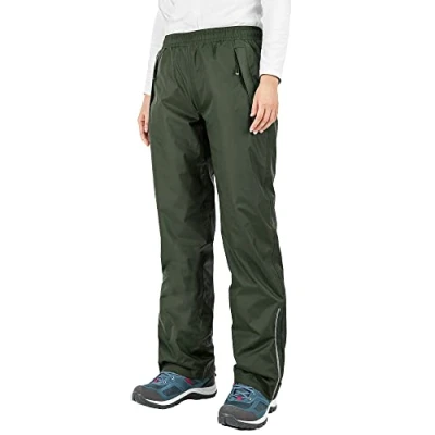 Afbeelding van 33,000ft Regenbroek voor dames, waterdicht, ademende fietsbroek, lichte wandelbroek, winddicht, outdoor, trekkingbroek, legergroen, 40