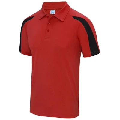 Afbeelding van Just Cool Contrast Polo JC043 FIRE RED/JET BLACK
