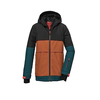 Afbeelding van killtec Jongens SKI jack/functioneel jack met capuchon en sneeuwvanger, waterdicht KSW 126 BYS JCKT, black, 176, 39666 000