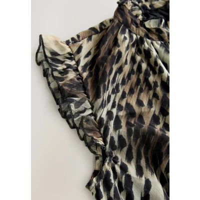 Afbeelding van Next Regular FIT Printt Tiered Maxijurk, Dames, Maat: 38, Animal leopard print