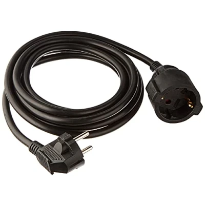 Afbeelding van Meister veiligheidscontact verlenging kunststof leiding IP20 binnenruimte/verlengkabel met kinderbeveiliging/Schuko verlenging/7432320, 3 m kabel, zwart