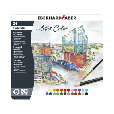 Afbeelding van Aquarelpotlood Eberhard Faber metalen etui a 24 stuks