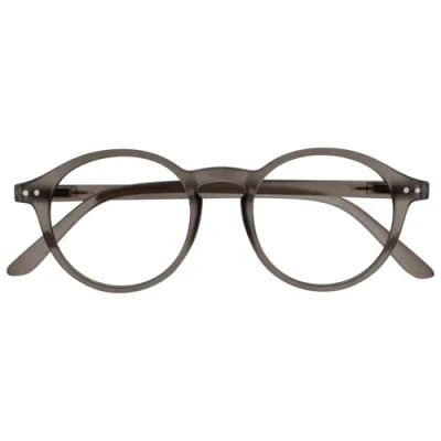 Afbeelding van OPULIZE REY Leesbril Retro Rond Montuur Matgrijs Heren Dames Veerscharnieren R56 7 +2.00
