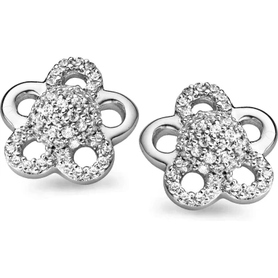 Afbeelding van Orphelia Oorbel Flower Pearl Zirconium Sterling Zilver 925