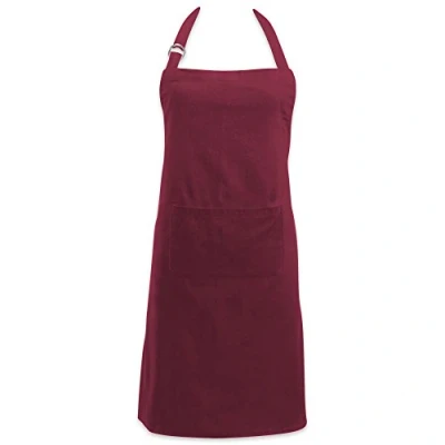 Afbeelding van DII 100% katoen, professionele koks keukenschort, verstelbare nek en taillebanden, voorzak, duurzaam, comfortabel, perfect voor koken, bakken, BBQ wijn