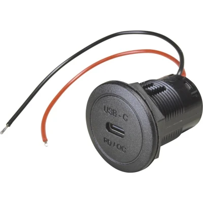 Afbeelding van ProCar Power USB C Einbausteckdose PD/QC EV o. LED max. 50 W inbouwstopcontact of watt Stroombelasting (max.): 3 A 12 24 V=