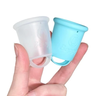 Afbeelding van Beppy Menstruatiecup Ocean 2 stuks + Lady to go 1 turquoise &amp; transparante menstruatiecup.