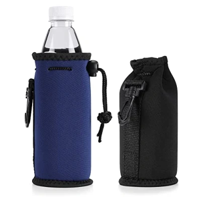 Afbeelding van kwmobile 2x flessenkoeler Koeltas Voor flessen 500 ml flesjes bier en frisdrank Koeler gemaakt van geïsoleerd neopreen in zwart/blauw