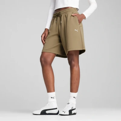 Afbeelding van Puma Wardrobe Relaxed FIT 8&quot; Trainingsbroek, Dames, Maat: Small, Velvet moss