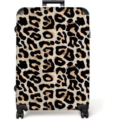 Afbeelding van NoBoringSuitcases.com® Koffer groot Reiskoffer lichtgewicht Panterprint Dieren Vrouwen Rolkoffer met 4 wielen Grote trolley XL 98 liter bagage