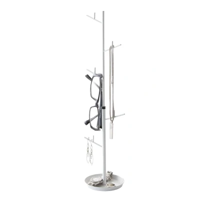 Afbeelding van Yamazaki Sieradenhouder Tower Juwelenboompje Wit 10,5x9cm