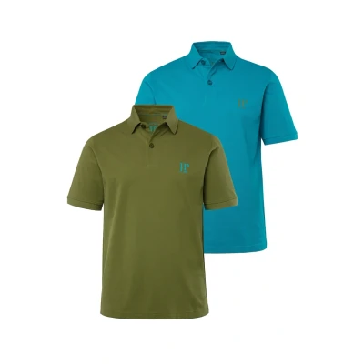 Afbeelding van JP1880 2ERPACK Seitenschlitze Regular FIT Poloshirt, Heren, Maat: Large, Cactus
