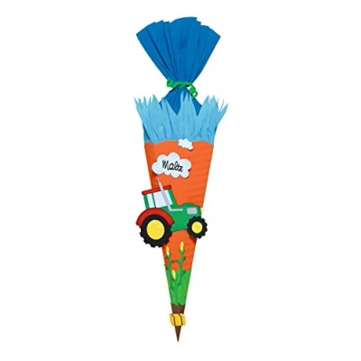 Afbeelding van Ursus 9850030 tractor knutselset tractor, zeshoekig, hoogte ca. 68 cm, diameter 20 inclusief handleiding (mogelijk niet beschikbaar in het Nederlands) en sjabloonboog, om zelf te knutselen,