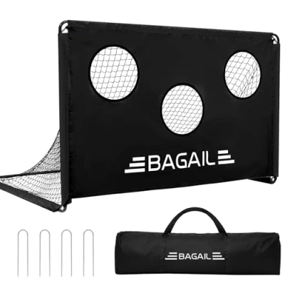 Afbeelding van Bagail voetbaldoel 2 in 1 ontwerp met een doel voetbalnet, uitgerust draagbare handtas, gemakkelijk te monteren, perfect voor tuin schiettraining en entertainment, 6 x voet