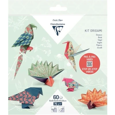 Afbeelding van Origami papier Vogels , set met 3 maten 60 vel 70g motief