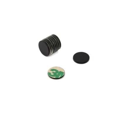 Afbeelding van Zelfklevende N42 zwarte epoxymagneet voor kunst, ambachten, modelbouw, doe het zelf, hobby, kantoor en thuis, 10 mm dia x 1 mm, 0,58 kg trek, noord, pak van