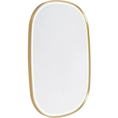 Afbeelding van QAZQA Professional Badkamerspiegel goud incl. LED met touch dimmer ovaal Miral