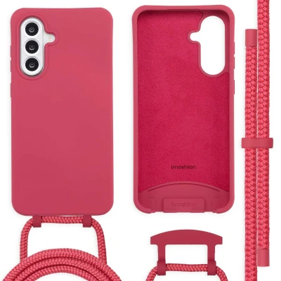 Afbeelding van imoshion Hoesje Geschikt voor Samsung Galaxy A36 / A56 Color Backcover met afneembaar koord Red Raspberry