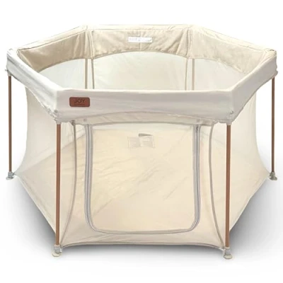 Afbeelding van Venture All Stars Joy Award winnende opvouwbare babybox grote, draagbare speelbox voor baby&#039;s en peuters, ademend gaas getailleerde mat, stevig eenvoudig op te zetten, inclusief reistas