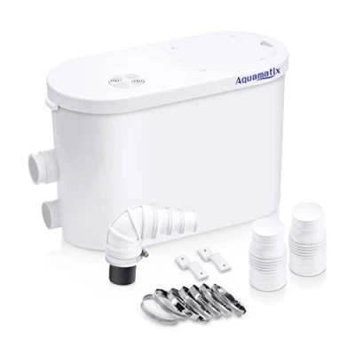 Afbeelding van Aquamatix Silencio 2 Sanitaire Pomp 400W Broyeur Douchepomp Hefinstallatie Afvalwaterpomp 135L/min inlaten voor douche en gootsteen 10,5m verticale pompafstand met koolstoffilter