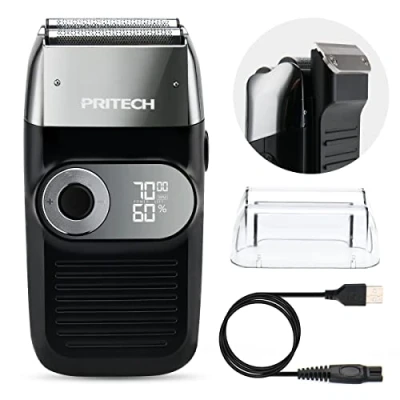 Afbeelding van elektrische scheerapparaten voor mannen, Foil Shavers 2 in 1, Brood folie shvaers, Mannen baard scheerapparaat, Mens Profoil Lithium Titanium scheermes door PRITECH