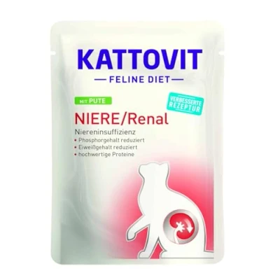 Afbeelding van KATTOVIT Niere/Renal kalkoen, dieet kattenvoer, 85 g, natvoer voor katten ter ondersteuning van de nierfunctie