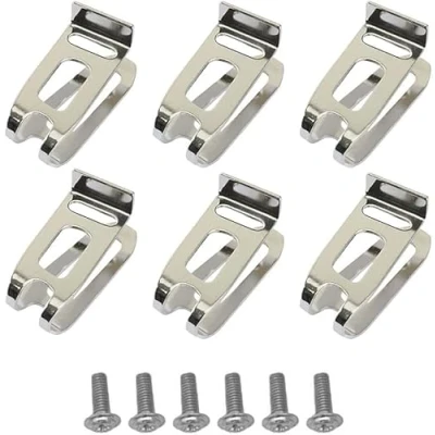 Afbeelding van Vervangende riemhaak clip, 6 stks roestvrij staal driver riem clip boor haak gereedschap met schroeven compatibel Makita 18V LXT draadloze boren