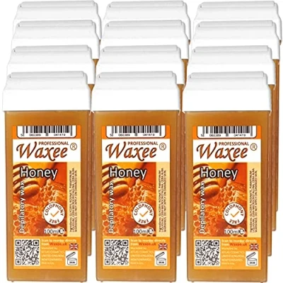 Afbeelding van roll on wax cartridge 100ml roller Natural HONEY WAXEE (12 x cartridge)