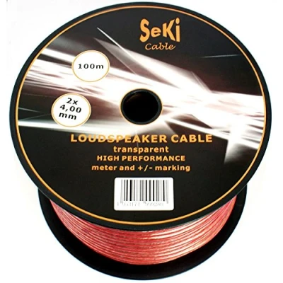 Afbeelding van Luidsprekerkabel transparant 2x 4,00 mm² 100 m op plastic spoel