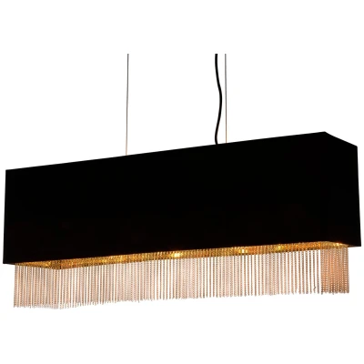 Afbeelding van Searchlight Zwarte hanglamp Fringe 8724 4BK