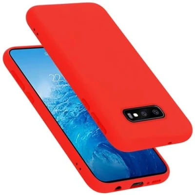 Afbeelding van Cadorabo Hoesje geschikt voor Samsung Galaxy S10e Case in LIQUID ROOD Beschermhoes TPU silicone Cover