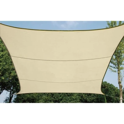 Afbeelding van Schaduwdoek vierkant Perel 5 x meter (Waterdoorlatend, Champagne)